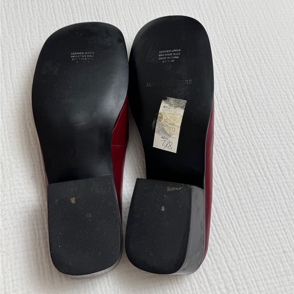 Vintage Y2K Deep Maroon Red Leather Slip On Mules Size 8.5 Retro Fall Classic - Picture 11 of 12